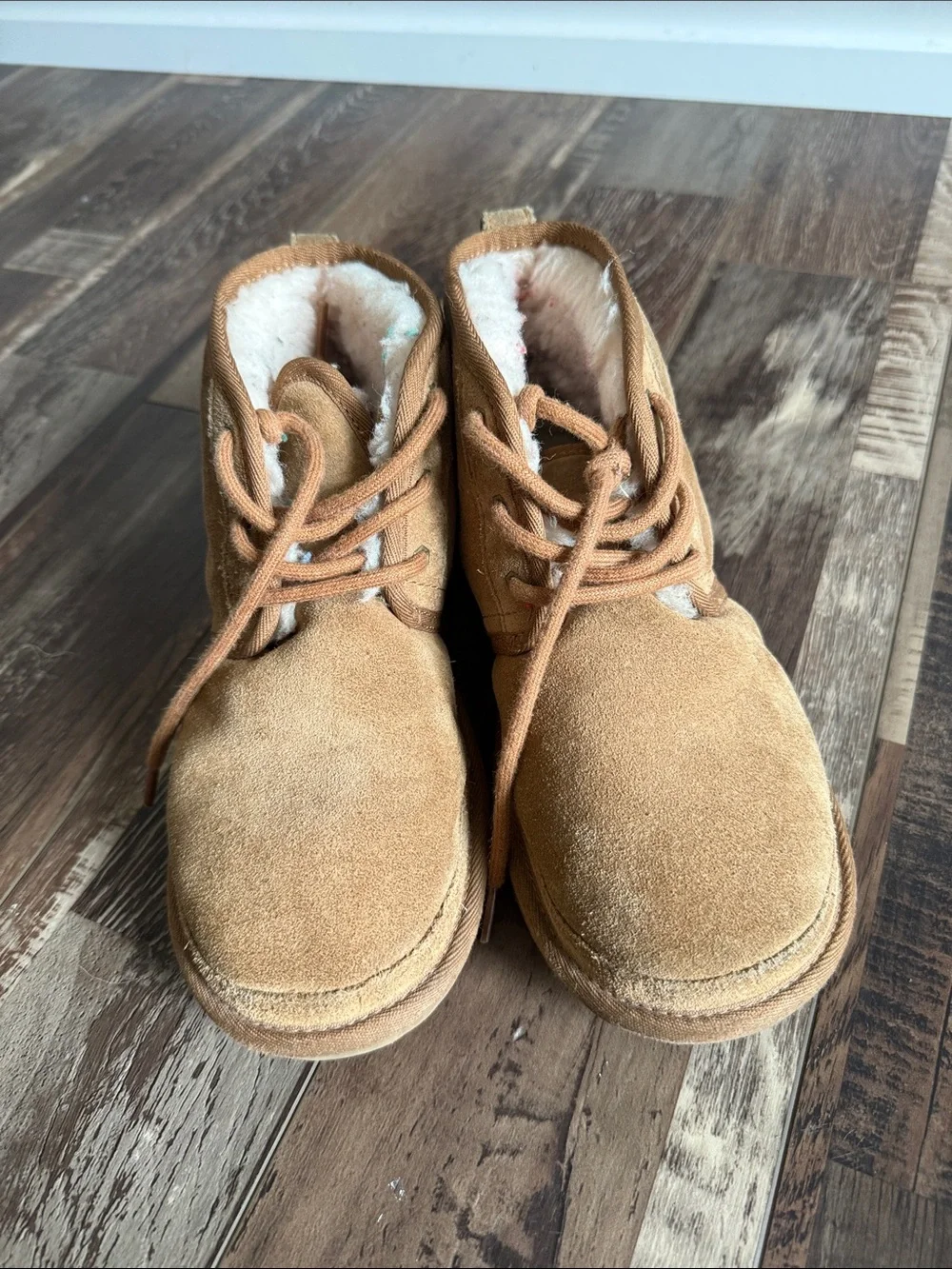 UGG Chestnut Suede Shearling Lace-Up Ankle Boot